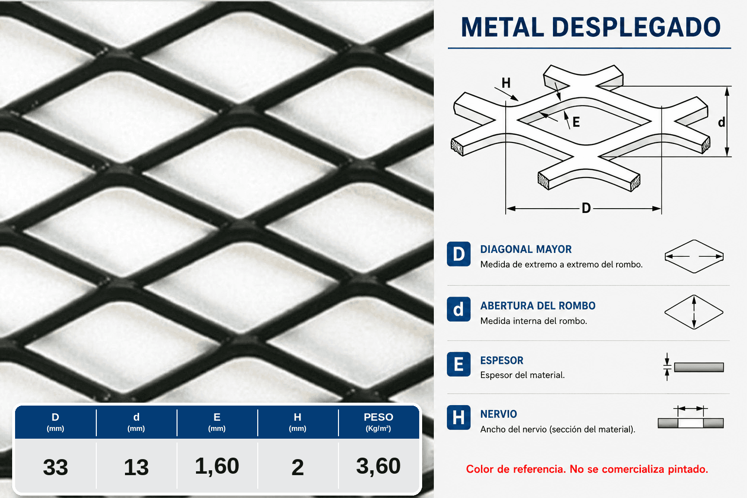 M.D 330-16-20 x 1.25 x 2.50 Metros
